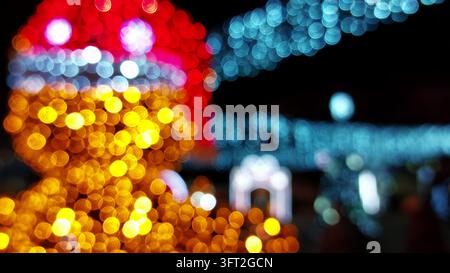 Abstract bokeh light background for Christmas and holiday Stock Photo