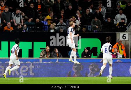 Bolton Wanderers' Sam Dalby (centre) celebrates after scoring his sides ...