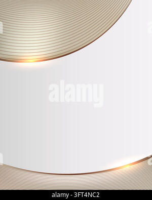 Luxury Abstract Background with Elegant Gold Curved Lines and Glowing Light Effect for Modern Business Presentations and Professional Templates Stock Vector