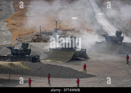 Turkey Rocket Ranges A line of Turkish KORKUT self-propelled anti-aircraft gun systems ...
