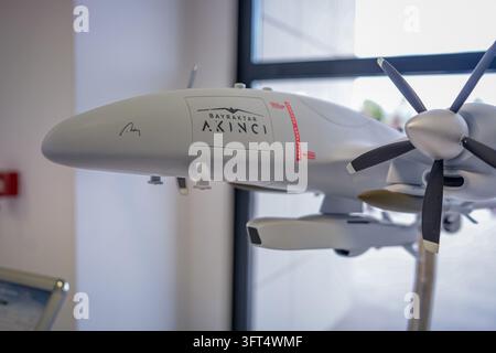 Turkey Rocket Ranges A detailed scale model of the Bayraktar AKINCI Unmanned Combat Aerial ...