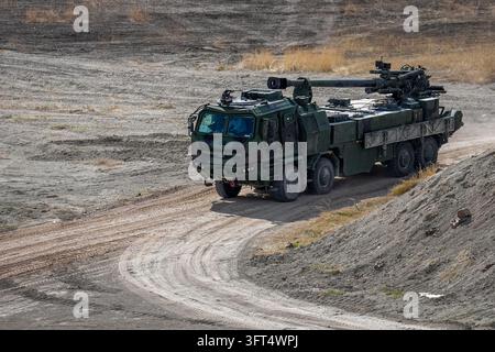 Turkey Rocket Ranges A T-155 TTA (Panter howitzer integrated onto a tactical wheeled vehicle ...