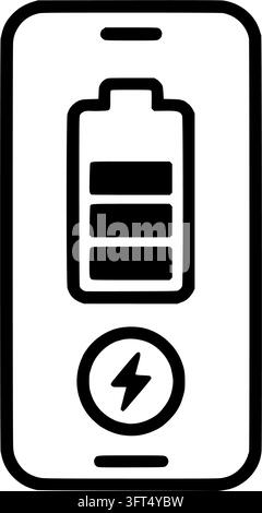 Smartphone Displaying Home Battery Level Stock Vector