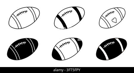 A set of American soccer ball icons in different styles, vector illustration. For sports branding, logos of sports teams, posters for games, graphics Stock Vector