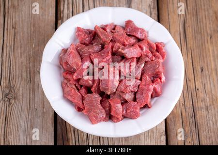 Heap of raw chopped beef isolated Stock Photo