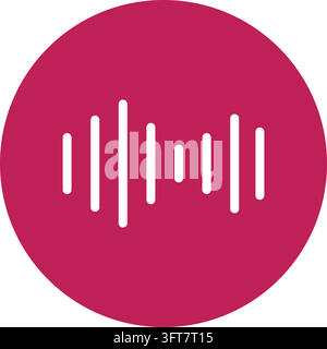 Isolated simple outline icon: audio, sound, soundwave and audio message Stock Vector