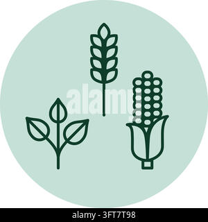 Organic agriculture, farming and sustainability isolated icon: crop diversity Stock Vector