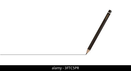 Pencil for drawing. One line. Handwritten letter. Vector illustration . Stock Vector