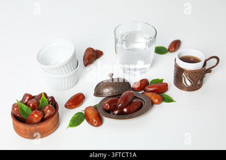 Concept of sweet and tasty food, dates Stock Photo