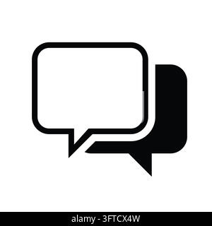 Two chat speech bubble icon symbol overlapping representing conversation dialogue message contact support discussion user interface concept illustrati Stock Vector