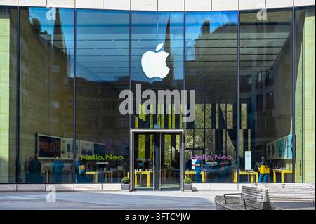 Customers shop at the Apple store on Fifth Avenue on the launch day of ...