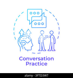 Conversation practice gradient outline concept icon Stock Vector