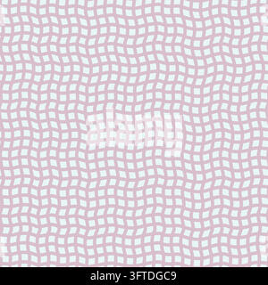 Wavy Gingham Grid in Pink Aqua Stock Vector