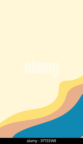 Soft wavy shapes flow across a gentle cream background. Pastel hues blend in smooth, organic curves. Warm tones create a calming, soothing visual. Ide Stock Vector