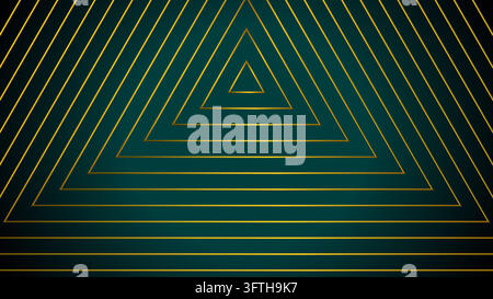 Opulent triangles vector background. Golden 3d metallic lines effect Stock Vector