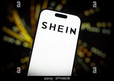 Shein Is The Shein global fast-fashion and lifestyle retailer's logo is seen on ...