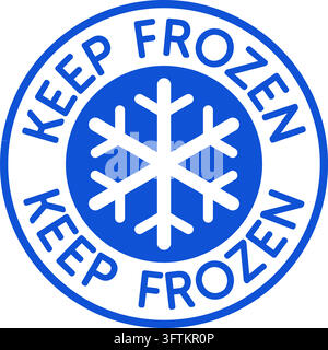 simple keep frozen symbol with snowflake frozen food packaging icon blue vector isolated on transparent background Stock Vector