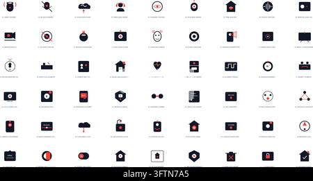 Smart Home Privacy Icon Set IoT Security Data Protection Signs Stock Vector