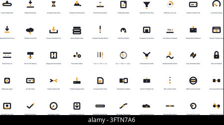 Slow Download Icon Set Transfer Speed Latency Network Glitch Signs Stock Vector
