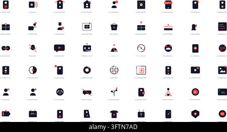 Smart Doorbell Alert Icon Set Video Intercom Motion Security Signs Stock Vector