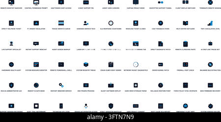 Remote Support Icon Set IT Helpdesk Technical Service Symbols Stock Vector