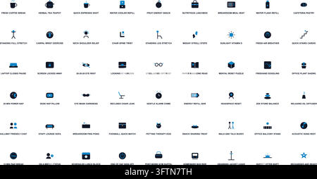 Work Break Icon Set Workplace Relaxation Rest Health Wellness Signs Stock Vector