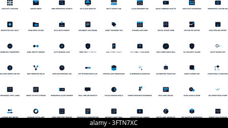 Digital Workspace Icon Set Cloud Software SaaS Business Platform Stock Vector