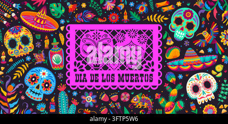 Mexican Day of Dead Dia de los Muertos card Stock Vector