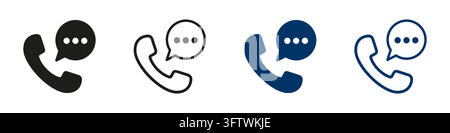 Set of  phone icon. Collection of Contact us or Telephone call sign. Vector illustration Stock Vector