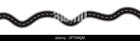 Winding curves road or Traffic curved highway. Curved Street Route vector illustration Stock Vector