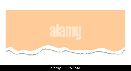 Realistic torn red paper edges with soft shadows. Torn or ripped red paper vector illustration Stock Vector