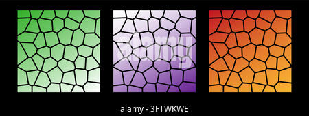 Abstract green stained glass mosaic pattern with irregular polygons. Colorful Irregular Geometric Pattern. Abstract Mosaic Polygon Background Stock Vector