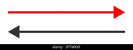 Black and red direction arrow signs pointing to the right and left side. vector illustration Stock Vector