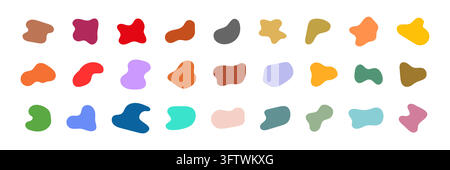 Abstract Organic Blob Shapes Collection, Modern Fluid Amoeba Elements Set, Colorful Liquid Abstract Vector Forms for Branding, UI Design and Creative Stock Vector