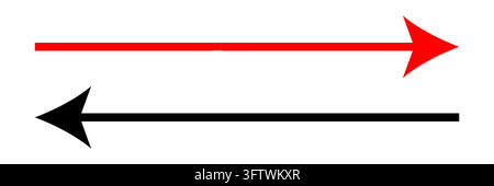 Black and red direction arrow signs pointing to the right and left side. vector illustration Stock Vector