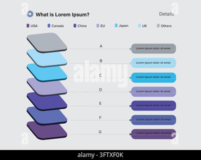 Modern Layered Infographic Presentation Template Stock Vector