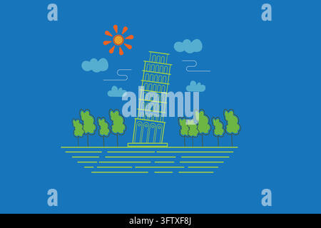The Leaning Tower of Pisa Stock Vector