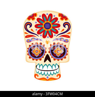 Mexican calavera sugar skull, Day of dead festival Stock Vector