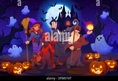 Happy Halloween holiday greeting card with witch Stock Vector