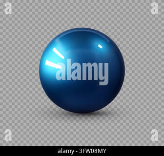 Deep blue 3D material ball with bright cyan glow Stock Vector