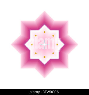 Blank starburst badge with purple pink gradient, no text, flat vector illustration on white background. Stock Vector