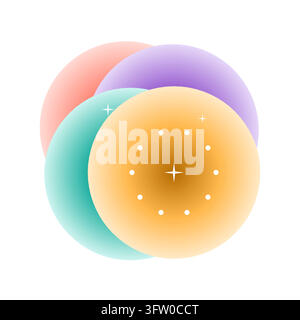 Blank layered translucent disc badge, no text, flat vector illustration on white background. Stock Vector