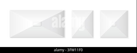 White canopy and gazebo roof top view mockup vector set with rectangular and square sunshade templates, realistic outdoor shelter covers isolated on light background for branding presentation. Stock Vector