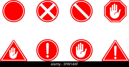 Stop Sign icons. Stock Vector