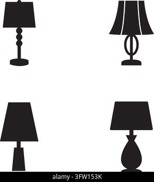 Table Lamp icons. Stock Vector