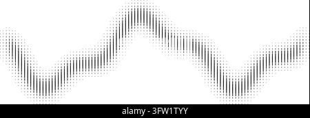 Halftone Wave Vector Illustration Featuring a Flowing Wavy Pattern of Grey Lines on a White Background Showing Dynamic Movement and Modern Style Stock Vector