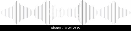 Audio Waveform Vector Illustration Showing Sound Waves and Music Equalizer in Grey Colour on a Clean Minimalist White Background Stock Vector