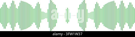 Green Sound Wave Graphic with Audio Frequency Equalizer Lines Isolated on a Plain White Background Showing Digital Music Track Rhythms Stock Vector