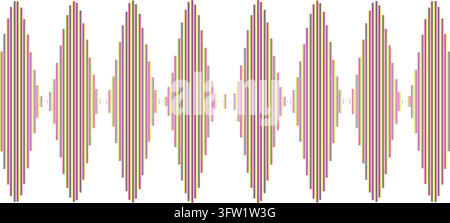 Geometric Stripe Pattern Vector Illustration Featuring Vertical Lines Forming Diamond Shapes in Pink and Yellow Against a Clean White Background Stock Vector