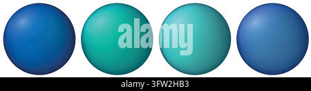 Set with glass colorful balls. Glossy realistic ball, 3D abstract vector illustration highlighted on a white background. Big metal bubble with shadow Stock Vector